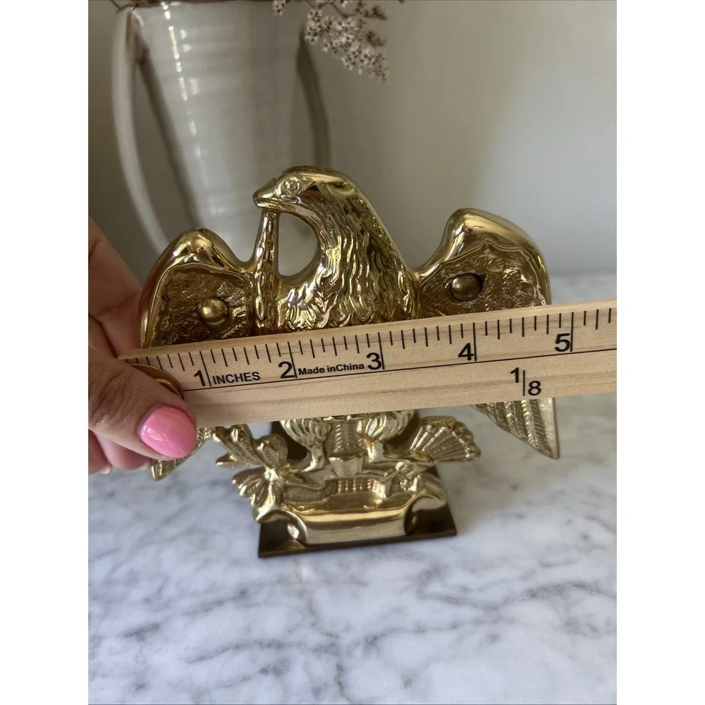 Brass Gold Vintage Eagle Book End Holders- set Of 2